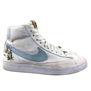 Nike Men's Size 8.5 Blazer Mid 77 White Indigo Blue Canvas Sneakers CI1166-100